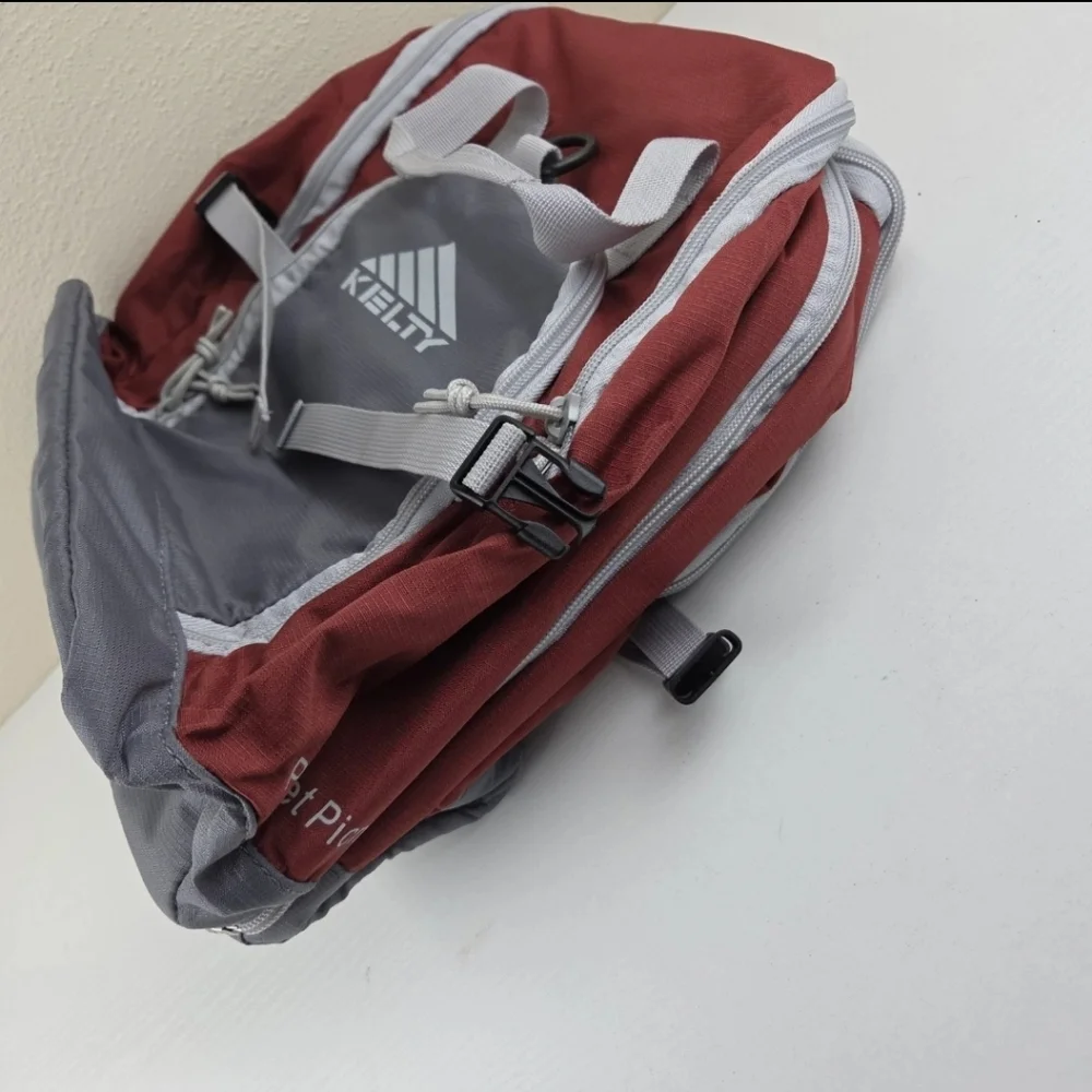 Kelty Red Gray Portable Pocket Picnic Table Backpack Hiking Camping Cooler‎ Bag